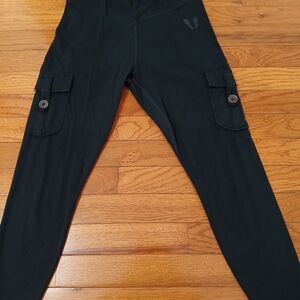 Black Cargo Joggers FIRM Abs Size S